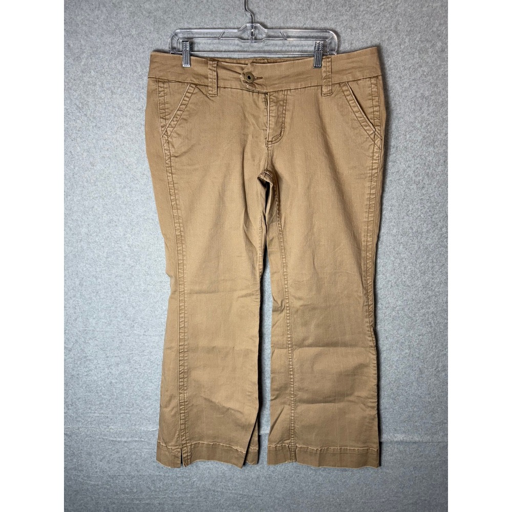 Maurices Pants Women's 13/14 Khaki Cropped‎ Casual Trousers Comfort Stretch